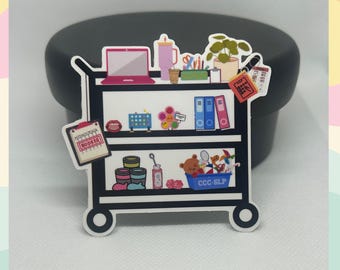 SLP Therapy Cart Sticker: Playful Speech Therapist Vinyl Decal