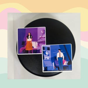 Vielleicht Happy Ending Claire und Oliver Sticker | Vielleicht Happy Ending Broadway-Musical | Broadway Musical Fan Art Vinyl Aufkleber | Theater Geschenk
