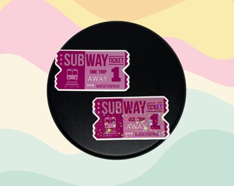 Subway Ticket Vinyl Sticker: Sapphic Music, Waterproof, LGBTQ+