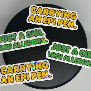 Allergie-Warnung Aufkleber für Mädchen | Wasserdichte EpiPen Trägeretiketten | Niedliche Vinyl-Aufkleber