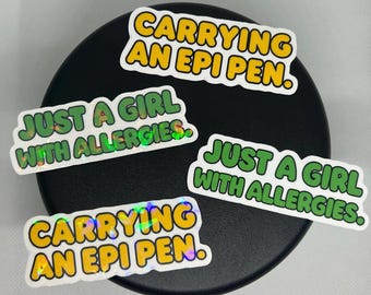 Allergy Alert Stickers: Waterproof EpiPen Labels for Girls