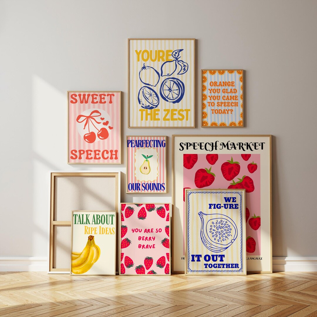 Fruity Speech Therapy Poster Set: SLP Office Decor (PDF Download 8 ...