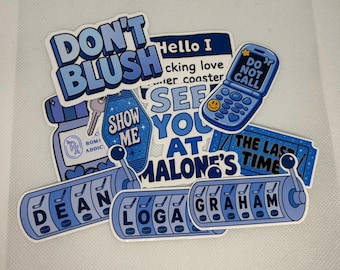 Hockey Romance Off Campus Sticker Pack | Bookish Vinyl Sticker Bundle | Blue Reader Aesthetic | Waterproof Kindle Stickers | BookTok Gift