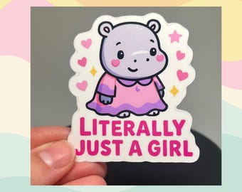 Hippo Sticker: Funny Vinyl Decal - Laptop, Water Bottle
