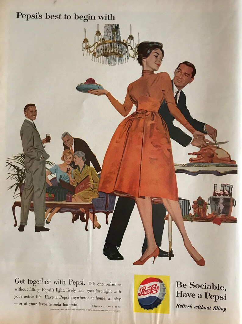 1960’s Pepsi Original Vintage Life Magazine Advertisement - Etsy
