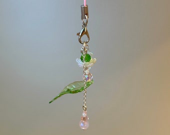 Pink Flower Phone Charm Beaded Lotus Flower Phone Strap Fairycore Handmade Keychain Dainty Bead Accessory Gift Crystal Phone Charm Kawaii