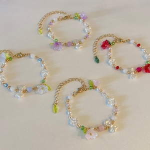 Lily of the Valley Beaded Bracelet: Handmade Coquette Fairycore Charm