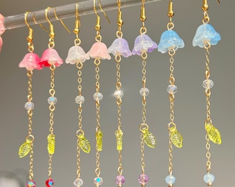 Beaded Lily of the Valley Earrings: Fairycore Flower Jewelry