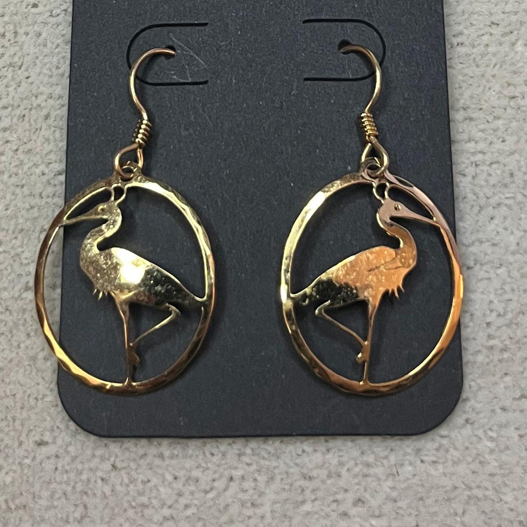 Boucles D'oreilles Pendantes Wild Bryde - Chats Dorés Avec Queues Mobiles - Occasion