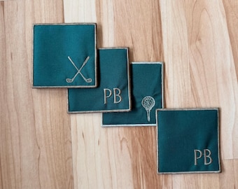 Custom Embroidered Cocktail Napkins | Groomsman Proposal, Bachelor Party Gift
