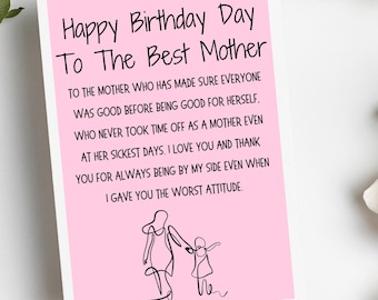 Birthday Card for mom | Mom Birthday Card | Birthday Card | Birthday Card for Mother  | Mom Birthday Card