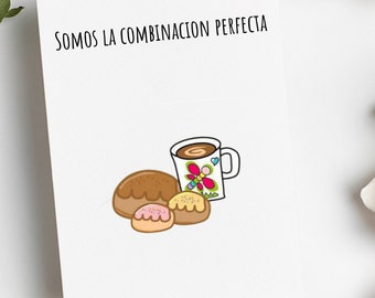 Spanish Birthday Card | Tarjeta de Cumpleaños | Cute Cafe y Pan Dulce Physical Bday Card for a Feliz Cumple