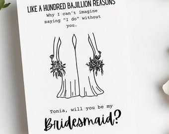 Will You Be My Bridesmaid Card, Maid of Honor Proposal | Bridesmaid Proposal Card | Now Act Surprised Card, Bridesmaid Gift