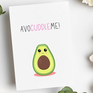 Love Card, Avocado Card, Avocuddle Card, Let&#39;s Cuddle