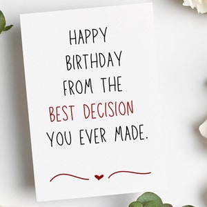 Tarjeta de cumpleaños para el marido / Tarjeta de cumpleaños del marido / Tarjeta de cumpleaños obscena / Tarjeta de cumpleaños para el novio / Tarjeta de cumpleaños del novio