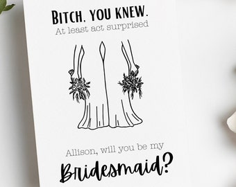 Will You Be My Bridesmaid Card, Maid of Honor Proposal | Bridesmaid Proposal Card | Now Act Surprised Card, Bridesmaid Gift