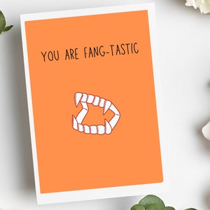 Sie sind Fang-Tastic, Halloween-Grußkarte, kundenspezifische Halloween-Grußkarte, von unserer Familie zu Ihrer