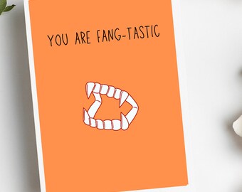 You Are Fang-Tastic, Halloween Greeting Card, Custom Halloween Greeting Card, From Our Family To Yours