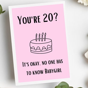 Vous avez 20 ans ? Cadeau 20e anniversaire, carte meme pour anniversaire, carte d'anniversaire, carte d'anniversaire fille