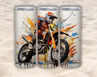 Dirt Bike 20 oz Tumbler Adventure Off Road Racing Motorcycle Sublimation