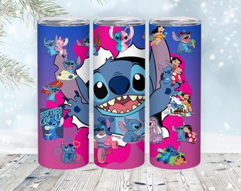 Vaso de café Lilo y Stitch de 20 onzas