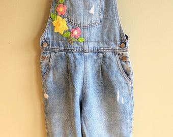 Flower customised dungarees