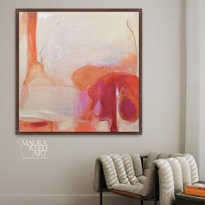 Colorful Abstract Canvas Art Print, Bold Orange Red Modern Wall Art, Large Abstract Painting, Contemporary Canvas Art,  Vibrant Modern Decor