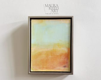 Original Abstract Painting: Minimalistic Soft Rust Earthy Tones, Ethereal Acrylic on Canvas (12x9)