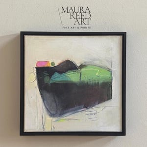 Textured Abstract Acrylic Painting: Earthy Neutral Square Wall Art (12x12)