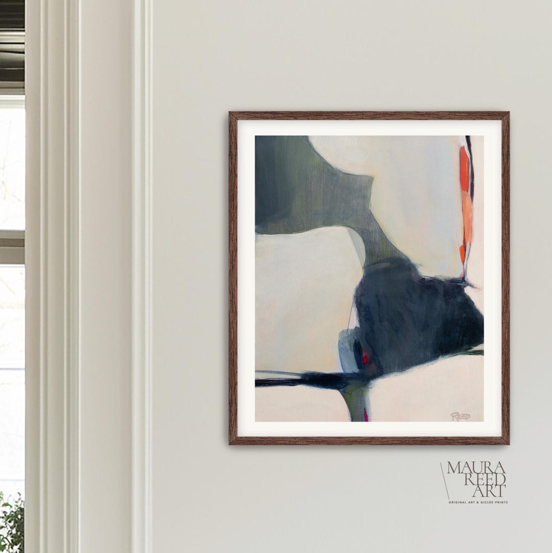 Abstract Wall Art Print | Charcoal Black and White - Giclée Print on ...