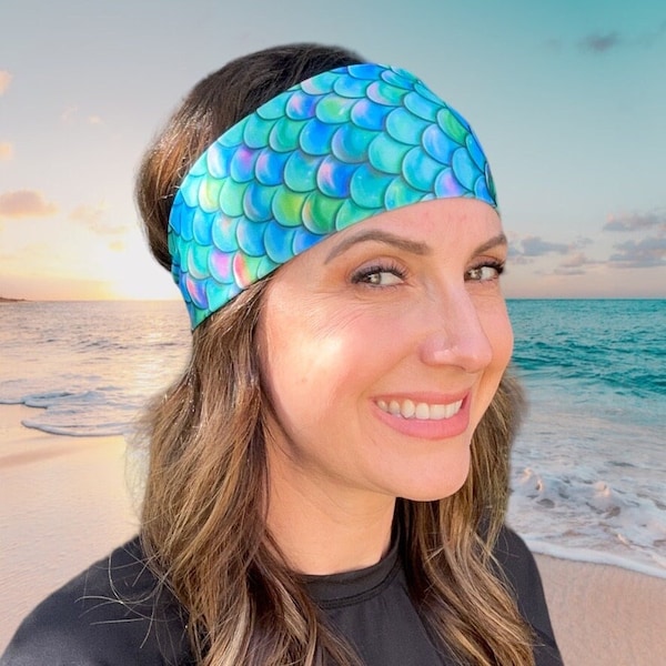 Dive Headband Mermaid Print Nonslip Headband Gift for Divers