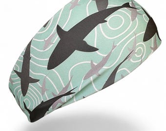 Shark SCUBA Dive Headband |  Non-slip + Fade Resistant + Sun Protection + Stretchy + Quick Dry