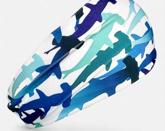 Multicolor Hammerhead Shark SCUBA Diving Headband |  Non-slip + Fade Resistant + Sun Protection + Stretchy + Quick Dry