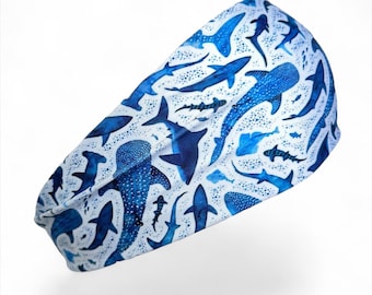 Blue Whale Shark Dive Headband: Saltwater Safe, Nonslip, UV Protection | Gift for SCUBA Divers + Snorkelers + Swimmers