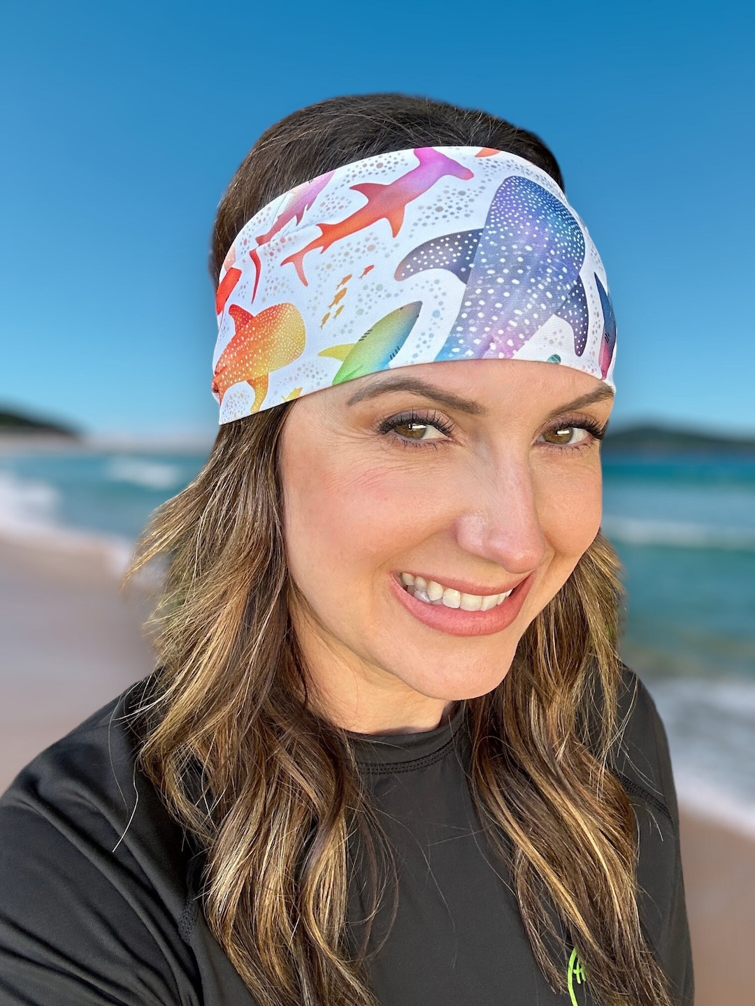 Dive Headband Rainbow Sharks Etsy