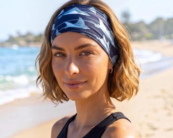 Diadema de raya águila de tela, ropa deportiva, estilo playero, diadema para el cabello, accesorio ancho para hacer ejercicio, ideal para entusiastas del yoga, biología marina y como relleno para calcetines navideños.