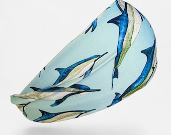 Dive Headband - Spinner Dolphins - Saltwater Safe, Stretchy, UV Protection