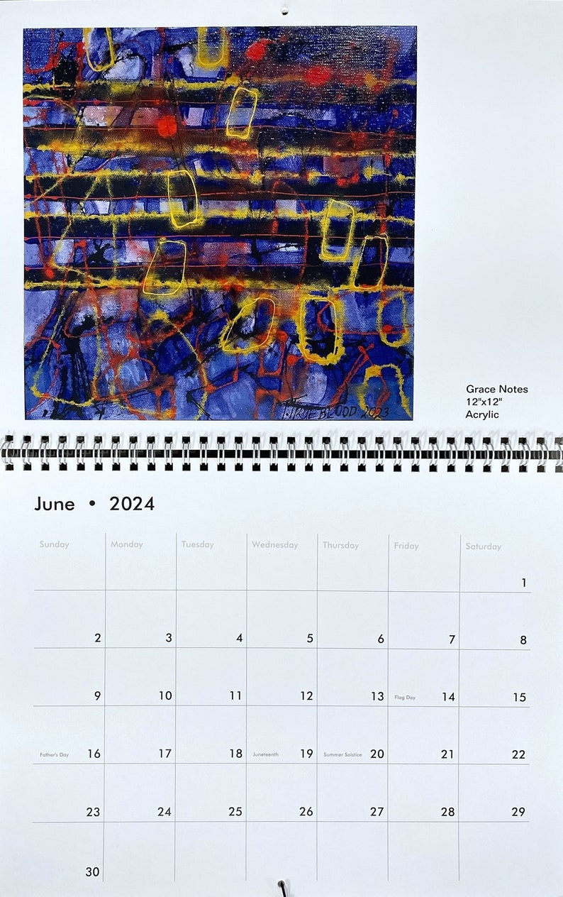 2024 Modern Abstract Expressionist Art Calendar by Tarah Trueblood Etsy