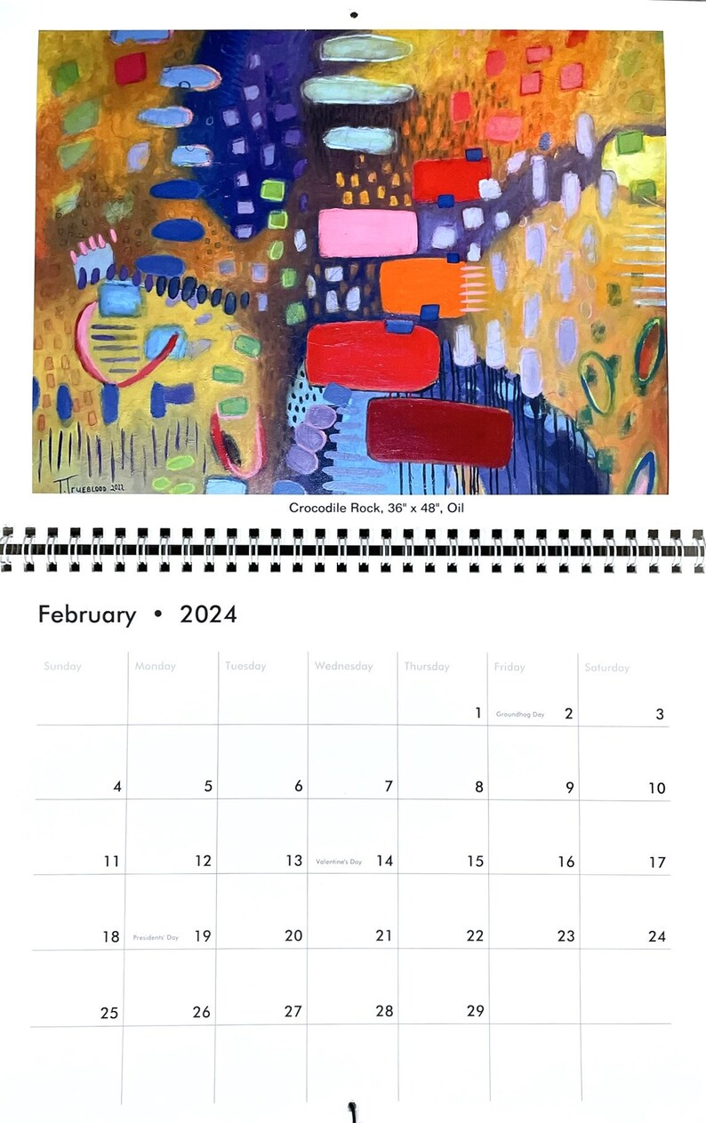2024 Modern Abstract Expressionist Art Calendar by Tarah Trueblood Etsy