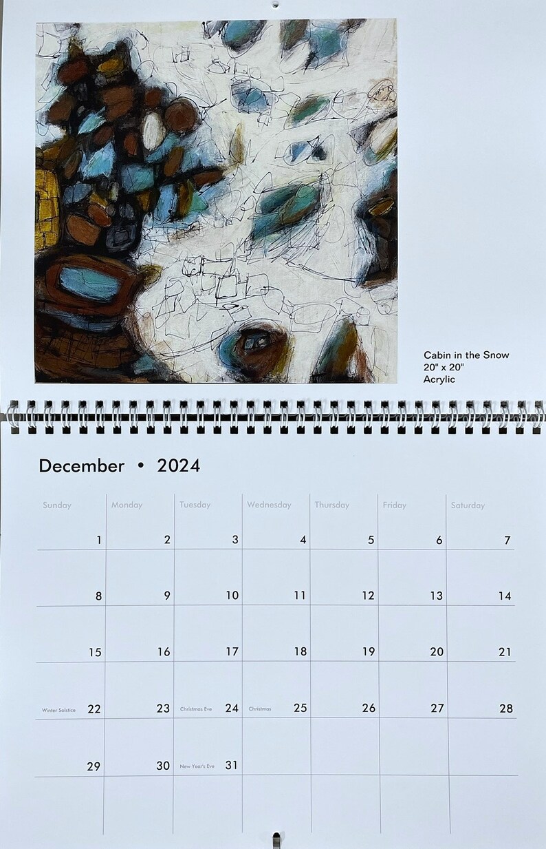 2024 Modern Abstract Expressionist Art Calendar by Tarah Trueblood Etsy