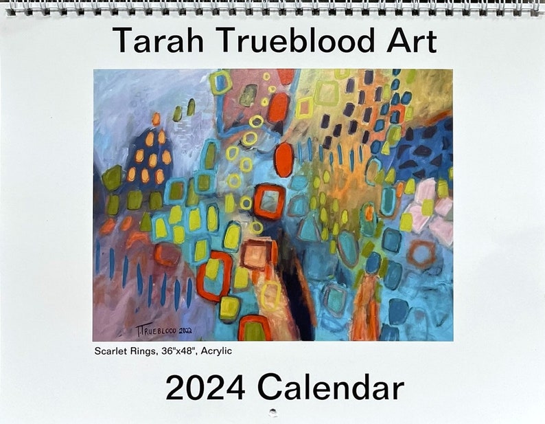 2024 Modern Abstract Expressionist Art Calendar by Tarah Trueblood Etsy