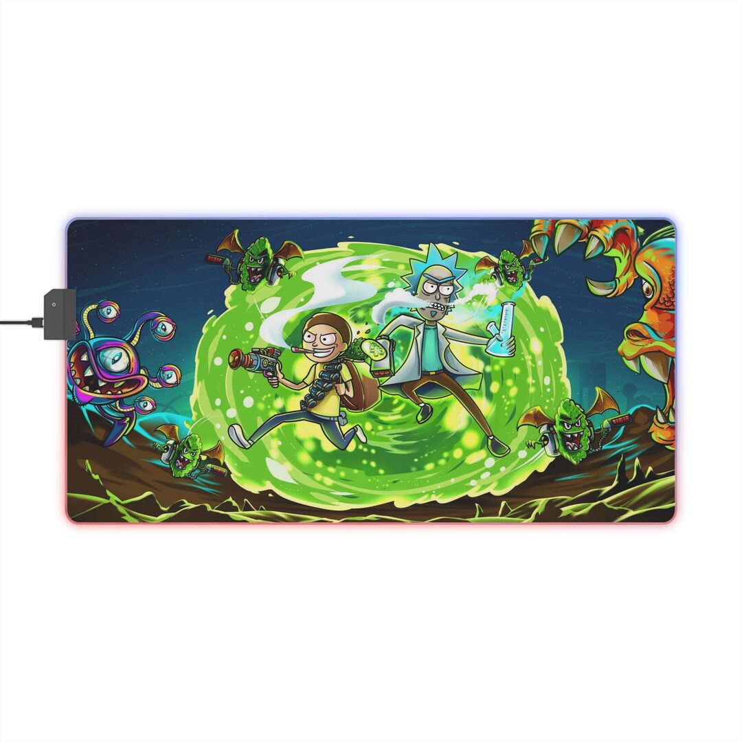 LED Gaming Mouse Pad Rick and Morty Etsy