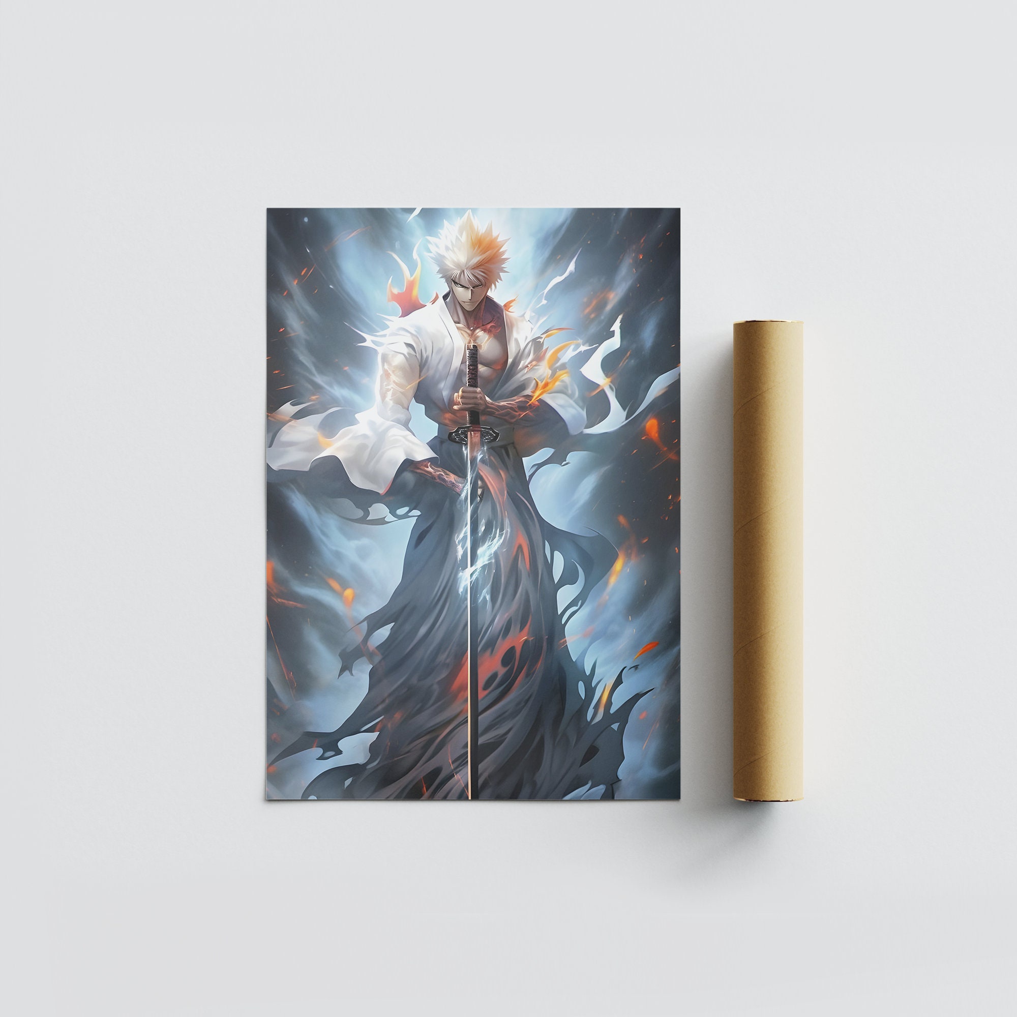 Bleach Anime Poster Ichigo Kurosaki Soul Reaper Swords Manga Comic Cool  Aesthetic Modern Picture Japanese Bedroom Home Living Room Weeb Fan  Birthday