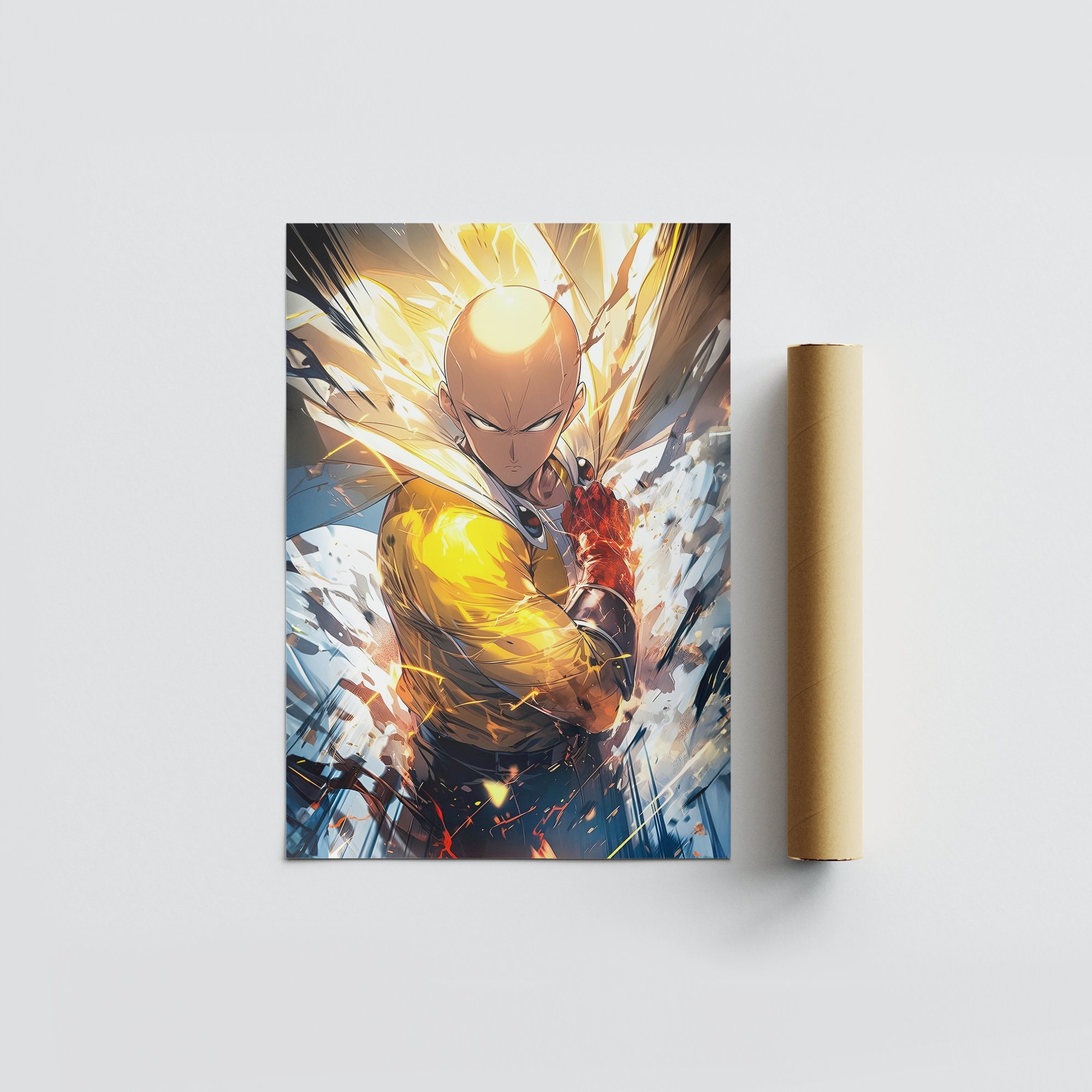 Poster Retrato Pôster Saitama One Punch Man em