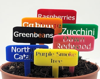 Custom Acrylic Plant Markers: Laser Cut Garden Labels, Set of 6