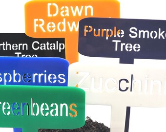 Custom Acrylic Plant Markers: Laser Cut Garden Labels, Set of 3
