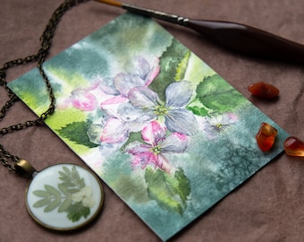 Arte originale ACEO - Piccolo fiore ad acquerello, carta ACEO, pittura floreale aceo, pittura floreale ad acquerello, pittura floreale in miniatura.