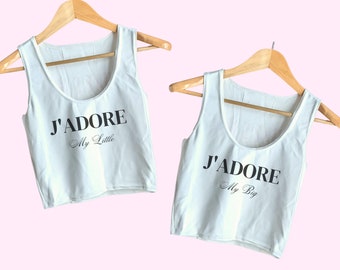 Big Little Reveal J'Adore Cropped Tanks, Camisetas Big/Little Sorority Reveal, Regatas Big Little Reveal combinando, Tema Big Little