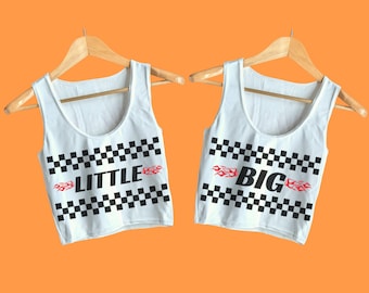 Big Little Reveal Race Car Themed Tanks, Sorority Reveal Big Little Shirt, Big Little Tank Tops, Cute Big Little Themes