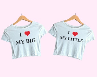 Big Little Reveal Baby T-Shirt, I Heart My Fam, Y2k Ästhetische Big Little Reveal Shirts, Big / Little Sorority Reveal, Big Little Shirt Set